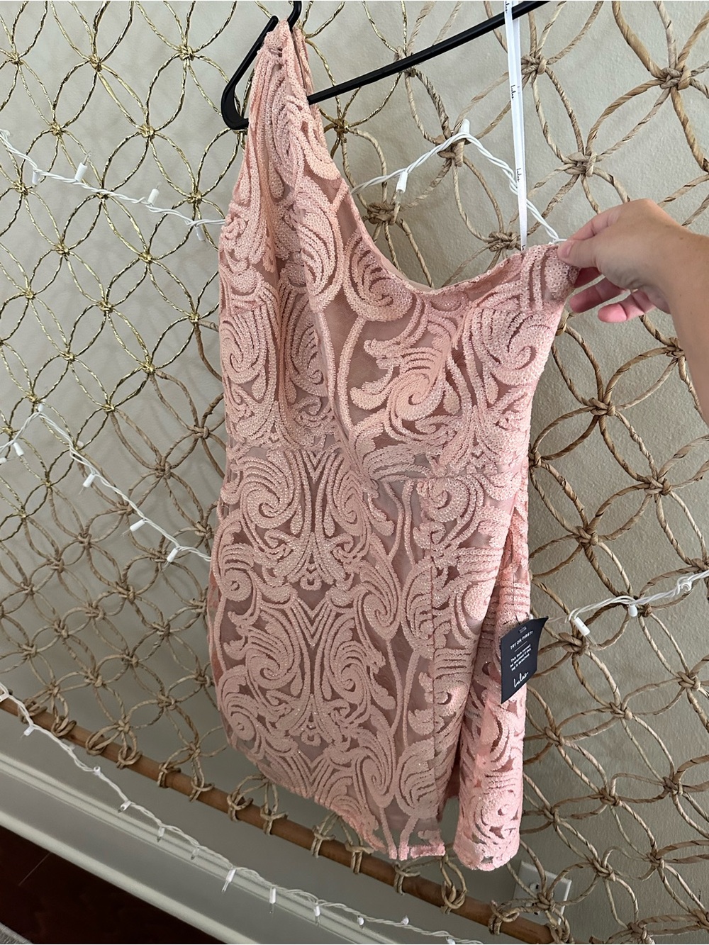 Lulu's Blush Pink Lace Mini Dress